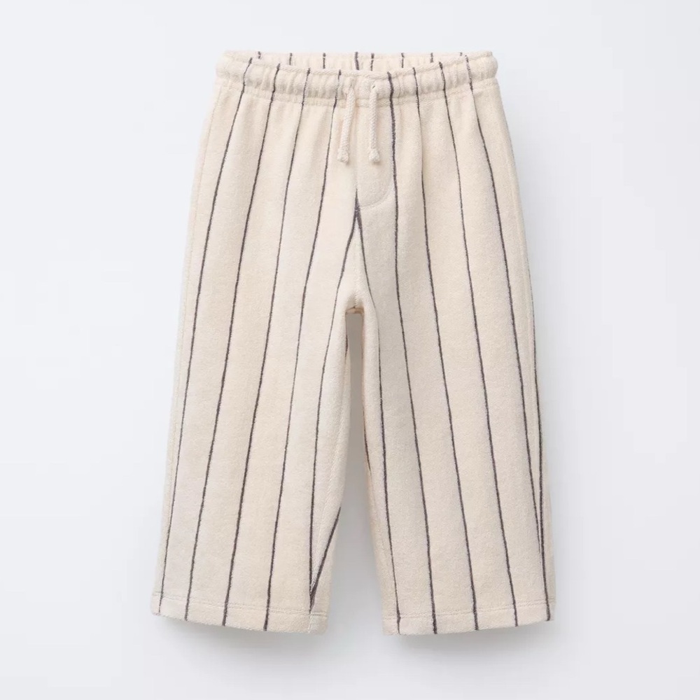 Zara Cream and Black Striped Kids Pants